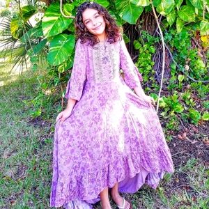 Mid Skeeve Lilac Floral Dress